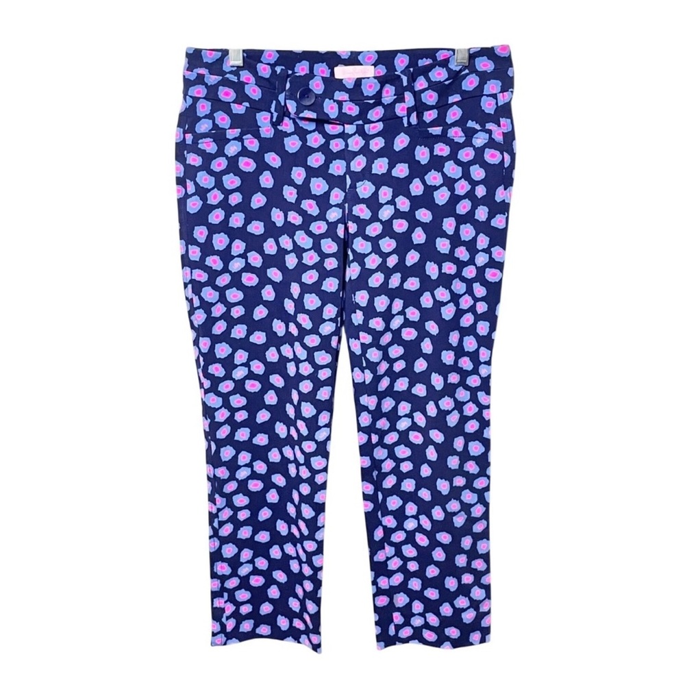 Lilly Pulitzer luxury capri navy blue and hot pink size 8